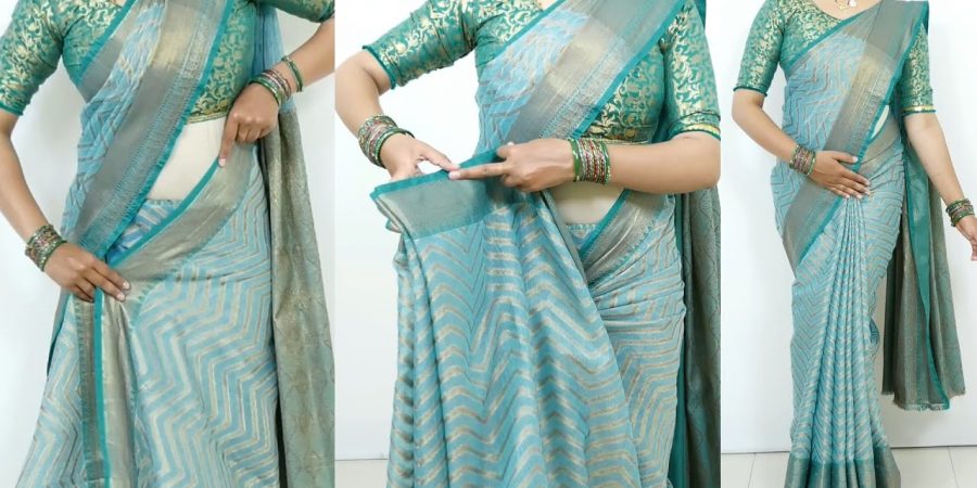 Beginners saree draping tutorial | easy saree draping with perfect pleats | sari draping idea